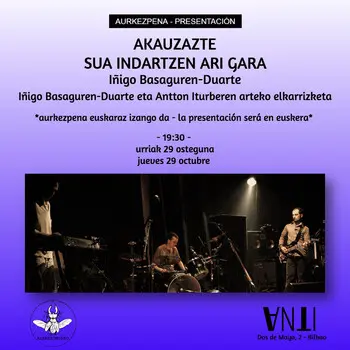 Aurkezpena // Presentación del libro AKAUZAZTE. SUA INDARTZEN ARI GARA de Iñigo Basaguren-Duarte